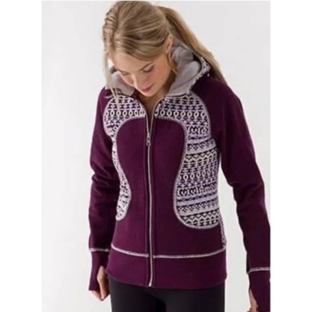Lululemon Zip Up Jacket Scuba Hoodie  Fair Isle Knit